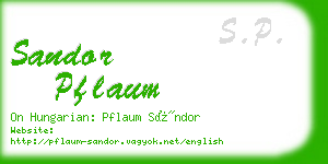 sandor pflaum business card